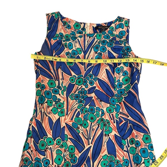 Brooks Brothers Retro Floral Dress size Womens 2 Petite 2P natural fibers - Picture 6 of 8